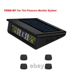 T86bb-wf Système De Surveillance De La Pression Des Pneus De Voiture Tpms Puissance Solaire Avec 4 Machines Externes