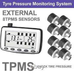 Tpms Système Sans Fil De Surveillance De La Pression Des Pneumatiques 8 Capteurs Externes