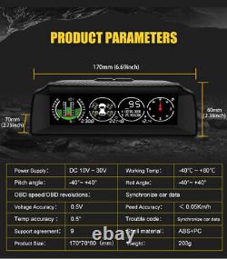 X91 Gps Slope Meter Moniteur De Pression De Pneus Inclinomètre Tpms Alarme De Vitesse